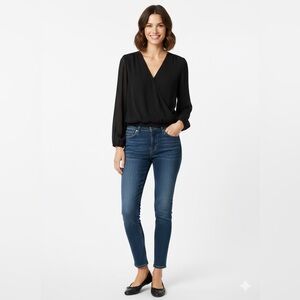 Banana Republic Faux Wrap Blouse - Black